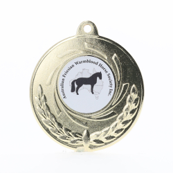 Mill-Wheel Personalised Medal 50mm - Shiny Gold