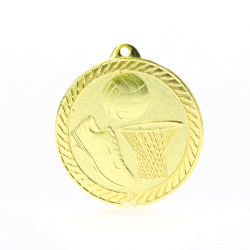 Chevron Netball Medal 50mm - Gold