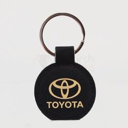 Leatherette Keychain - Black/Gold