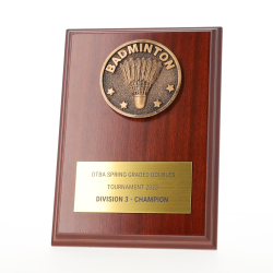 Spartan Badminton Walnut Plaque 150mm