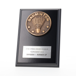Spartan Badminton Black Plaque 150mm