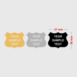 Engraved Aluminium Plate (Gold) - S5 Shield 30mm