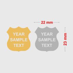 Engraved Aluminium Plate (Gold) - S4 Shield 23mm