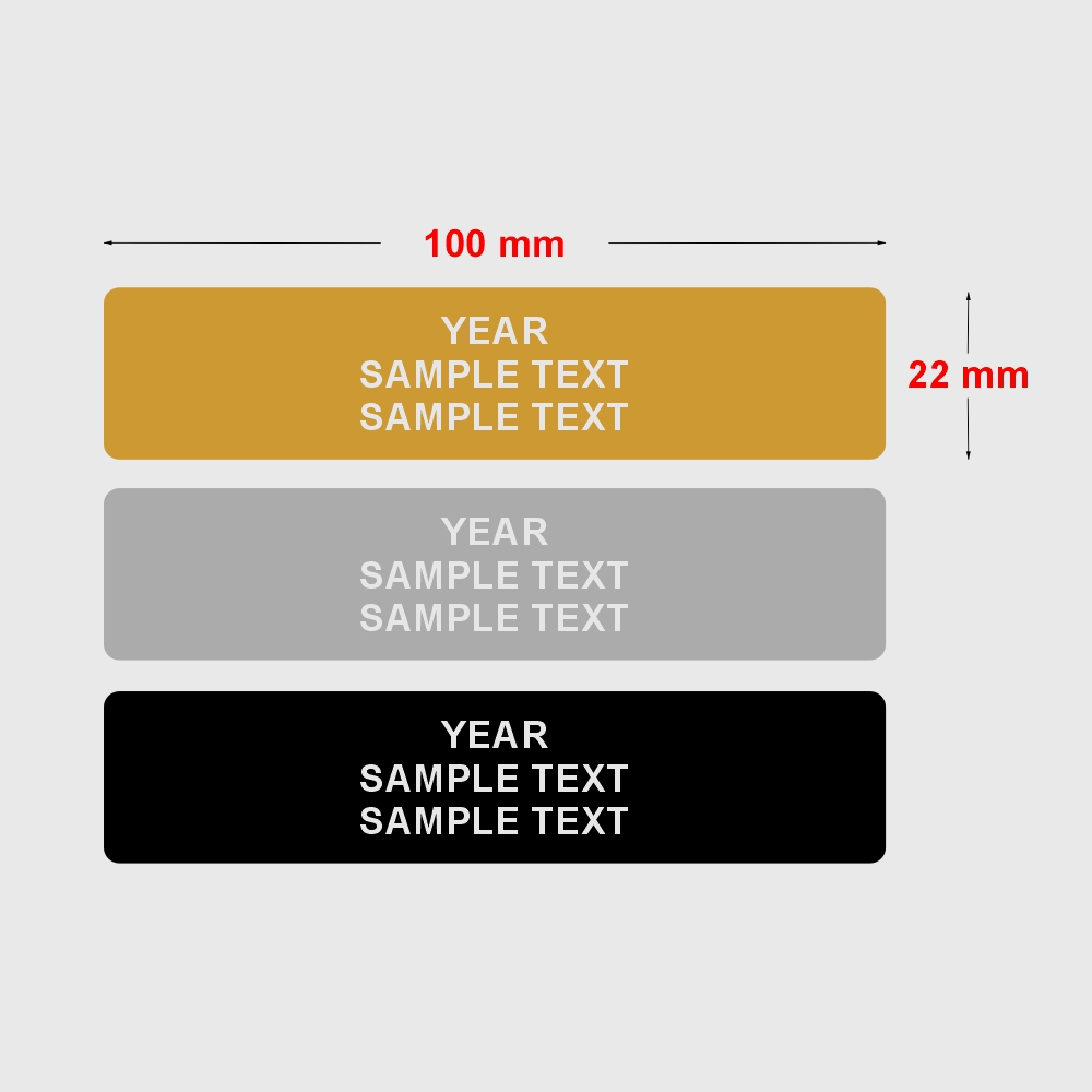 Engraved Aluminium Plate (Gold) - 100mm x 22mm