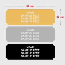 Engraved Aluminium Plate (Gold) - 99mm x 32mm Concave Corners