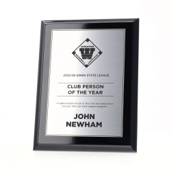 Budget Gloss Black Plaque - Silver 200mm