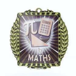Lynx Wreath Maths Medal Gold 