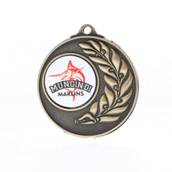 Laurel Personalised Medal 50mm Gold 