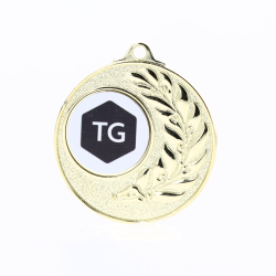 Shiny Laurel Personalised Medal 50mm Gold 