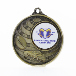 Global AFL Logo Medal 50mm Gold 