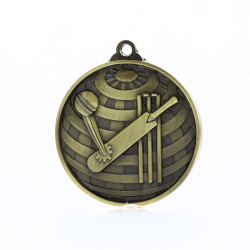 Global Cricket Medal 50mm Gold 
