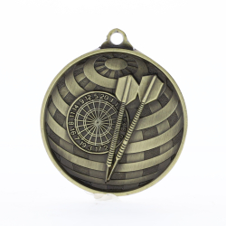 Global Darts Medal 50mm Gold 