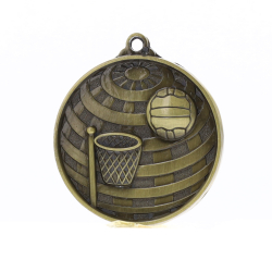 Global Netball Medal 50mm Gold 