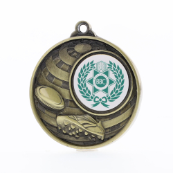 Global Rugby Logo Medal 50mm Gold 