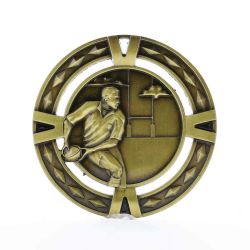 Cutout Rugby Medal 60mm Gold
