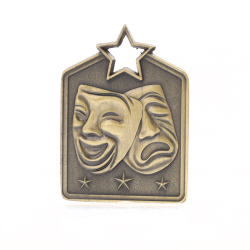 Shield Medal Drama 60mm Gold