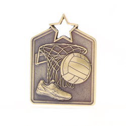 Shield Medal Netball 60mm Gold
