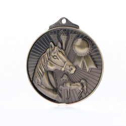Embossed Equestrian Medal 52mm Gold