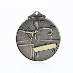 Embossed Gymnastics Medal 52mm Gold