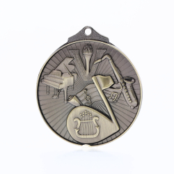 Embossed Music Medal 52mm Gold