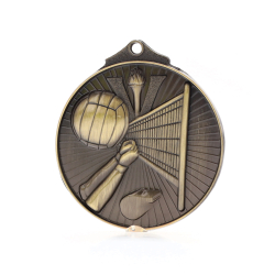 Embossed Volleyball Medal 52mm Gold