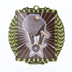 Lynx Wreath Table Tennis Medal Gold