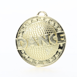 Shiny Disco Dance Medal 50mm Gold