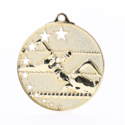 Star Swimming Medal 50mm Gold