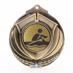 Two Tone Rowing Medal 50mm Gold