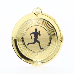 Deluxe Male Runner Medal 50mm Gold
