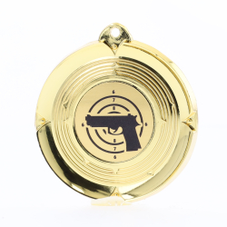 Deluxe Pistol Medal 50mm Gold