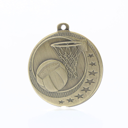 Netball Wayfare Medal Gold 50mm