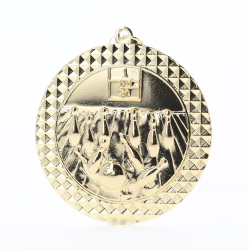 Tenpin Facet Medal Gold 70mm