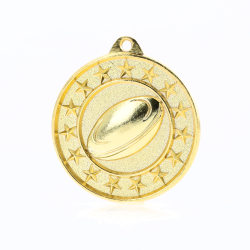 Rugby Starry Medal Gold 50mm