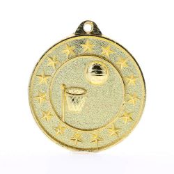 Netball Starry Medal Gold 50mm