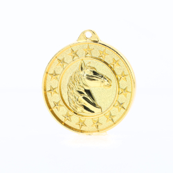 Horse Starry Medal Gold 50mm
