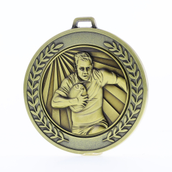 Heavyweight Rugby Male Medal 70mm Gold