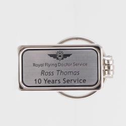 Engraved Silver Keyring