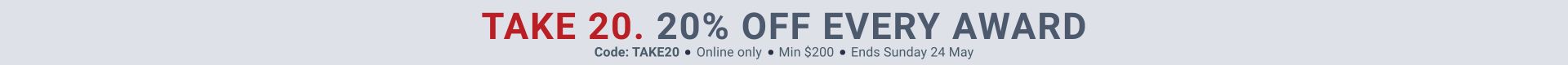 Take 20% off all awards