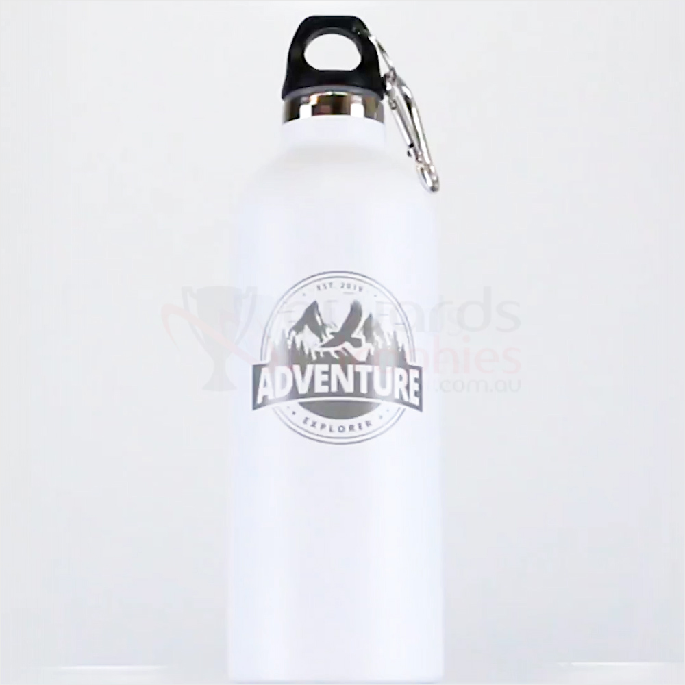 Engraved Premium Double-Wall Stainless Steel Bottle 500ml - White 