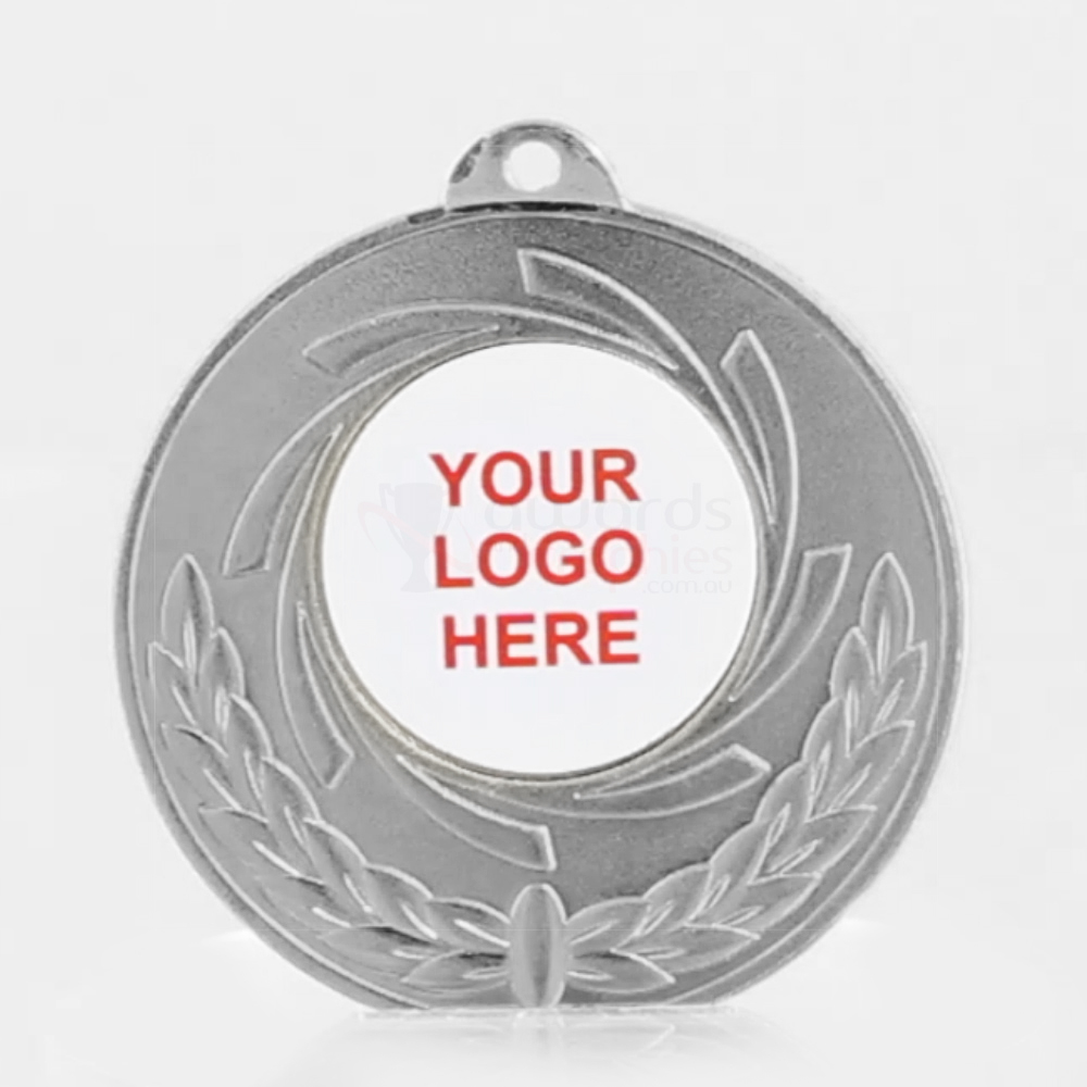 Mill-Wheel Personalised Medal 50mm - Shiny Silver