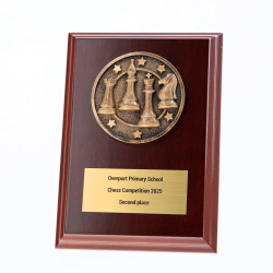 Spartan Chess Walnut Plaque 150mm