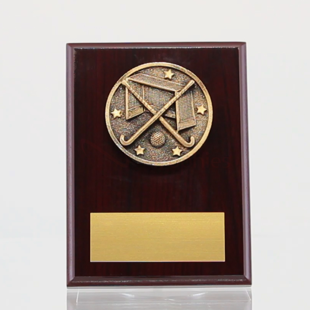 Spartan Hockey Walnut Plaque 150mm