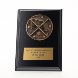 Spartan Hockey Black Plaque 150mm