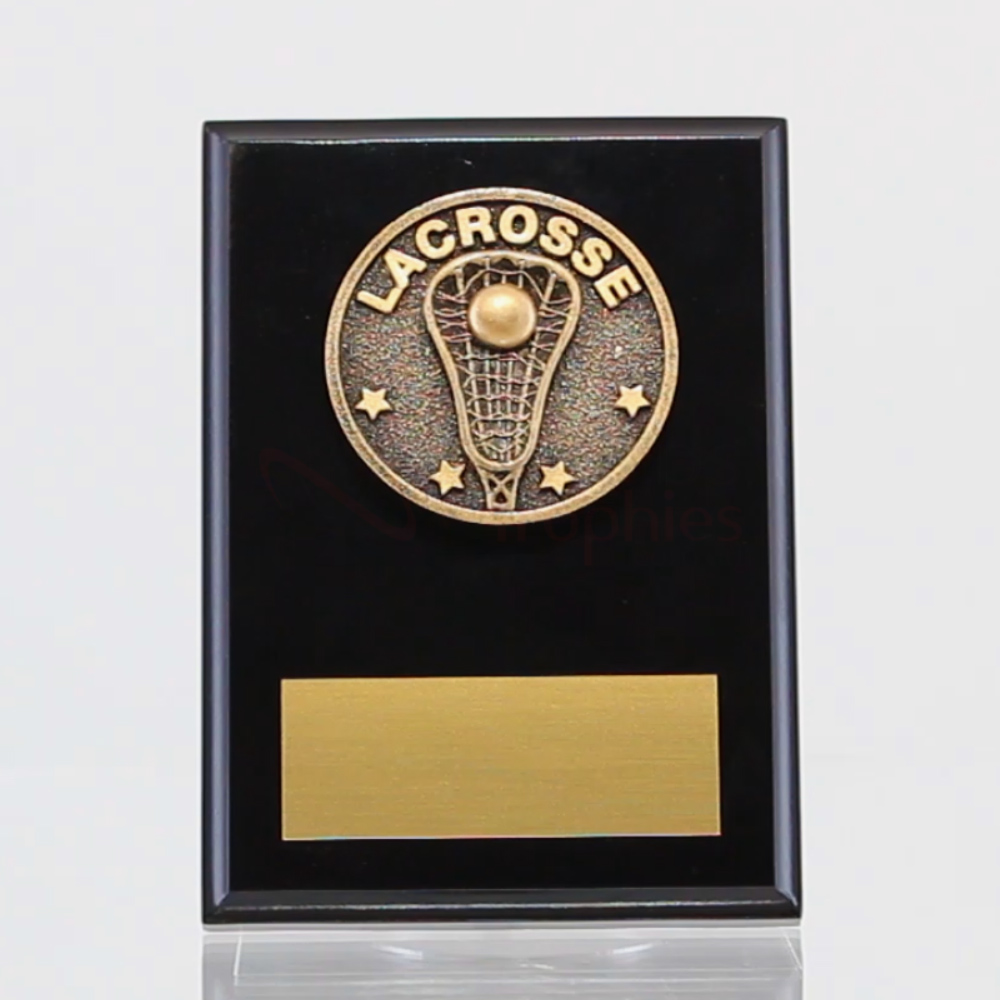 Spartan Lacrosse Black Plaque 150mm