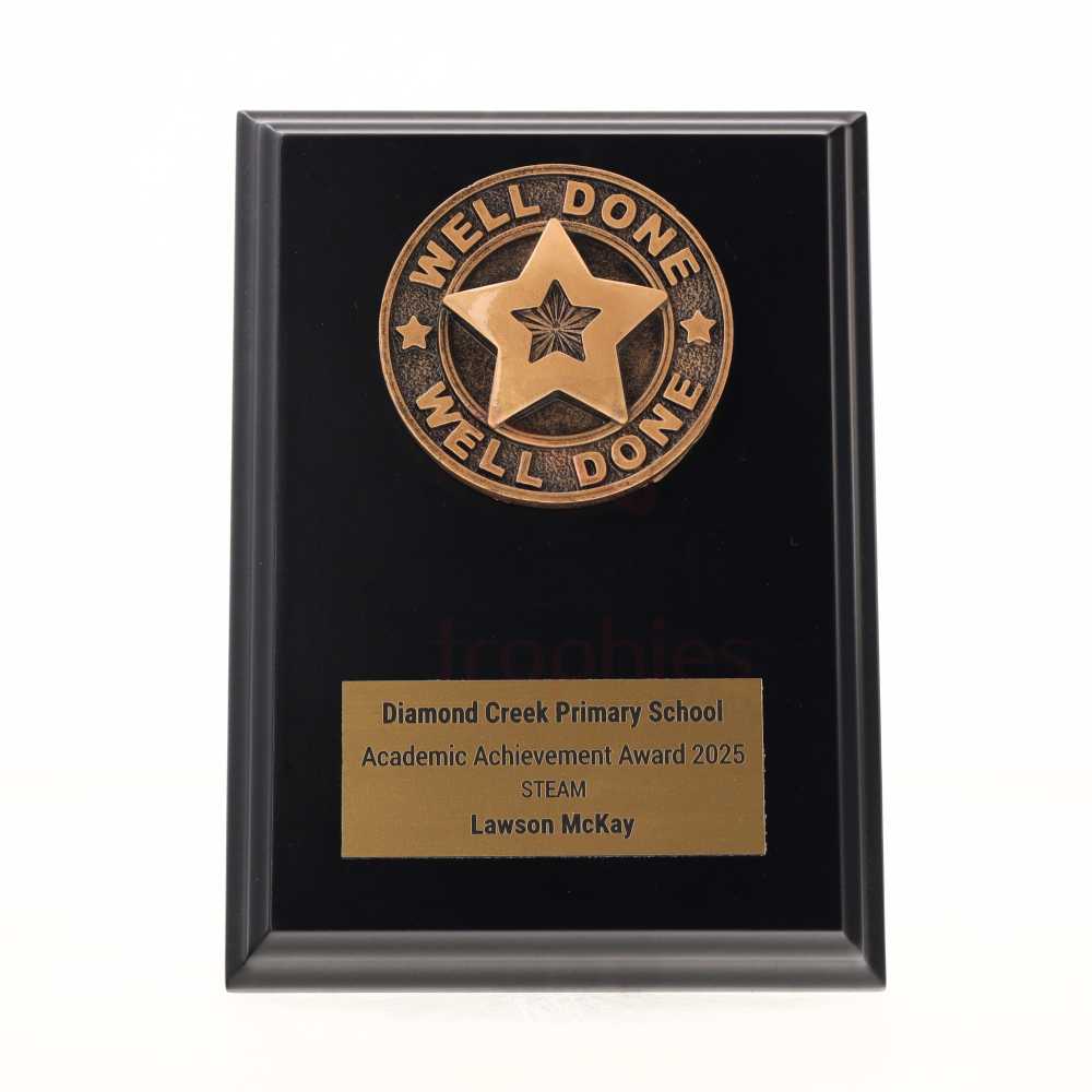 Polaris Well Done Plaque Black 150mm