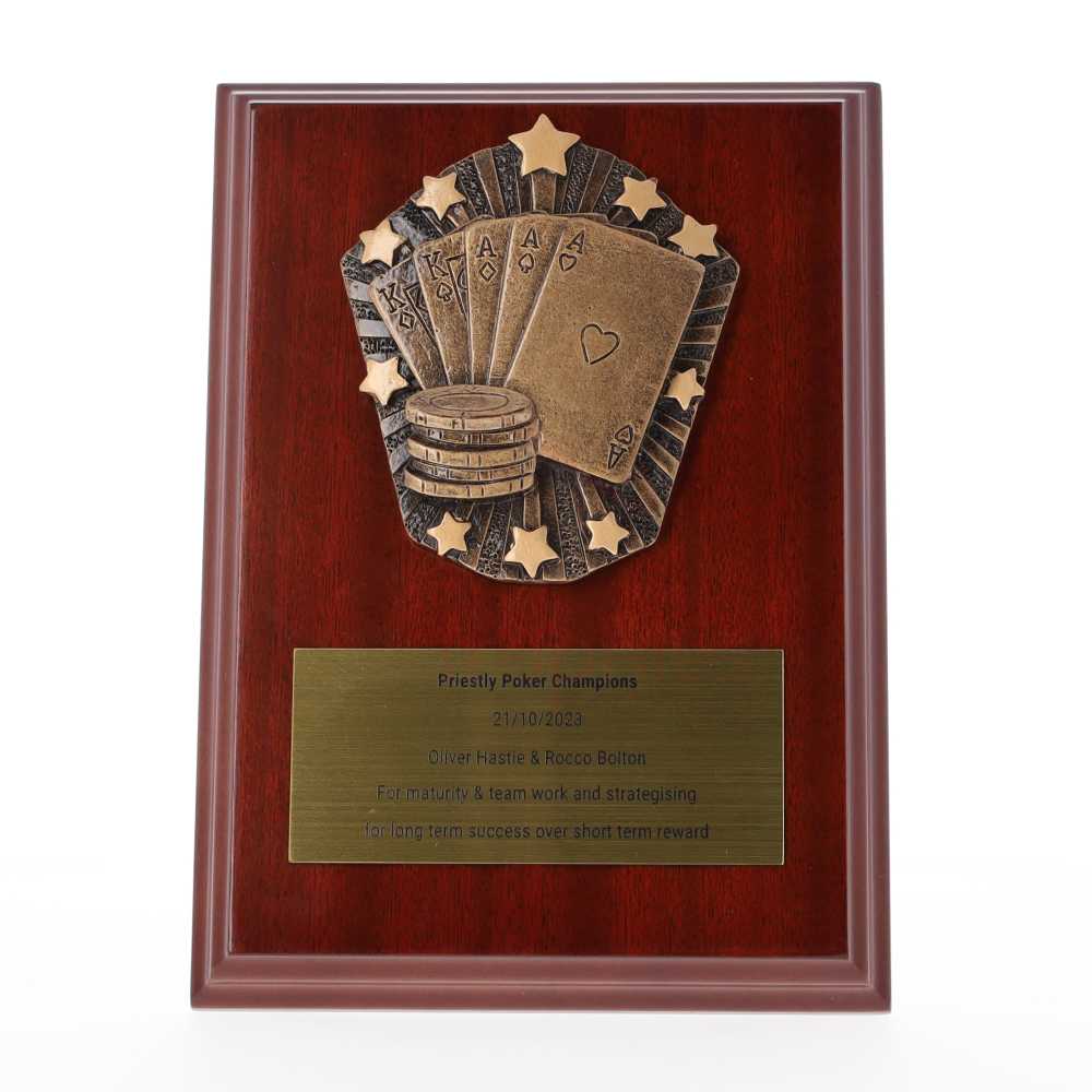 Cosmos Cards Walnut Plaque 150mm