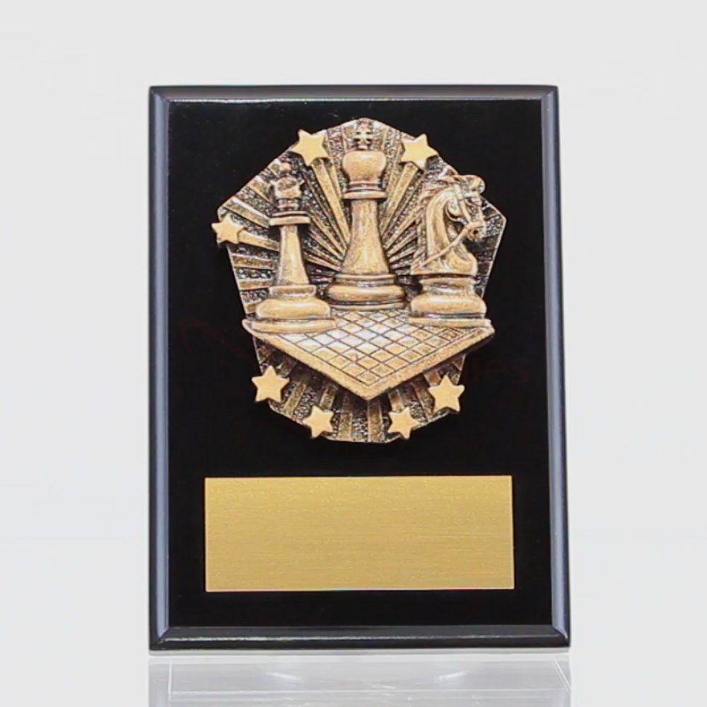 Cosmos Chess Black Plaque 150mm