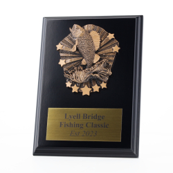 Cosmos Fishing Black Plaque 150mm