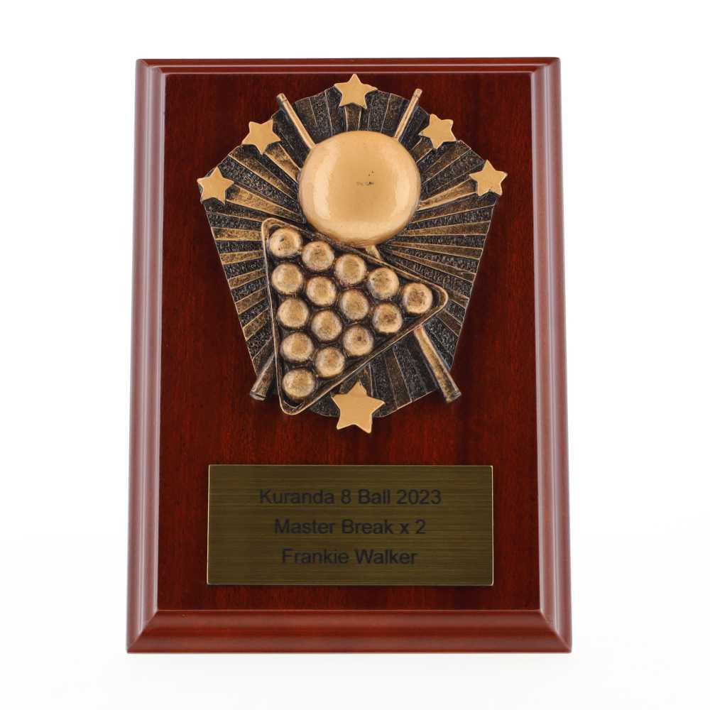 Cosmos Pool/Snooker Walnut Plaque 150mm